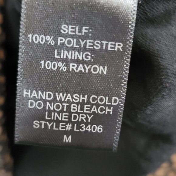 BOHO Medium Blouse By Together Hi-Low Hem animal print puff sleeve flowy EUC - Picture 13 of 14